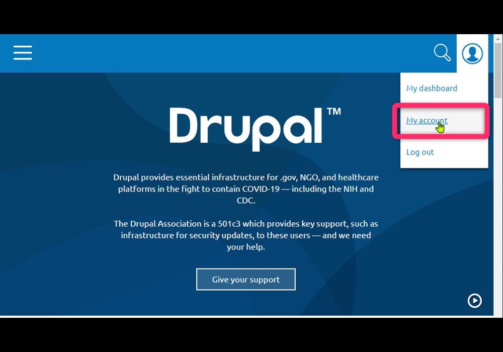 Drupal 脆弱性 ログイン後トップページ